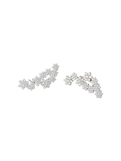 Foto Brinco Ear cuff flor zircônia Prata 925 Ródio