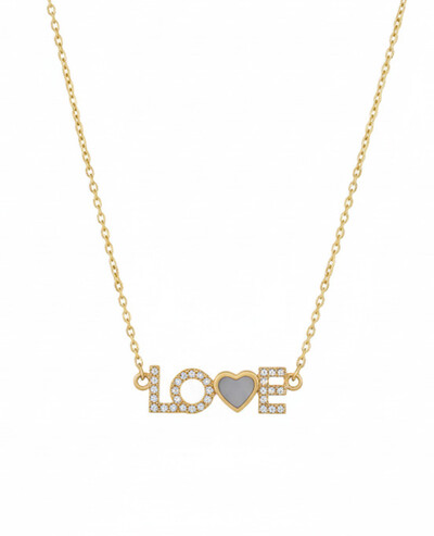 Foto Colar Love Prata 925 Ouro 18 k