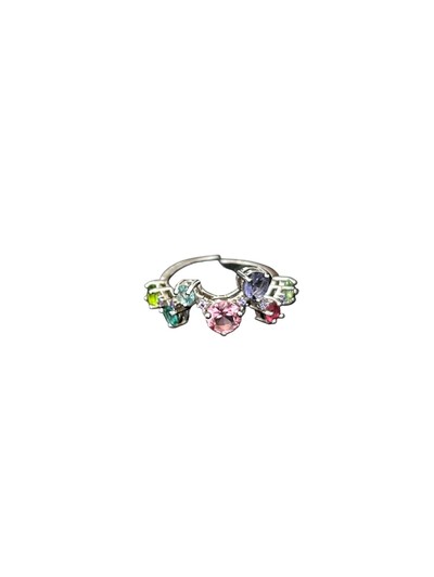Foto Anel Cristal Colors Ajustável Prata 925 Ródio