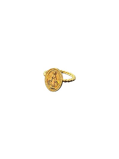 Foto Anel Nossa Senhora das Graças Prata 925 Ouro 18k