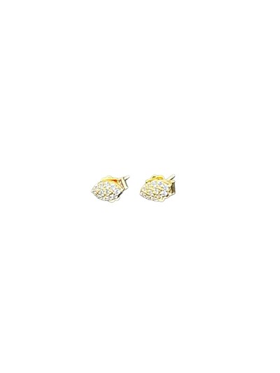 Foto Brinco Gota micro cravação PP Prata 925 Ouro 18 k