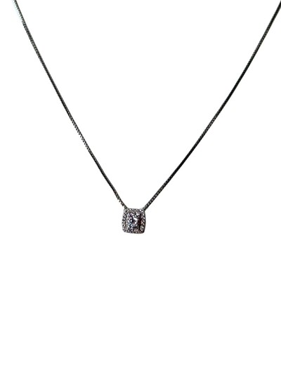 Foto Colar Quadrado Zircônia Prata 925 Ródio