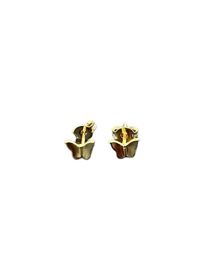 Foto Brinco Borboleta PP Prata 925 Ouro 18k