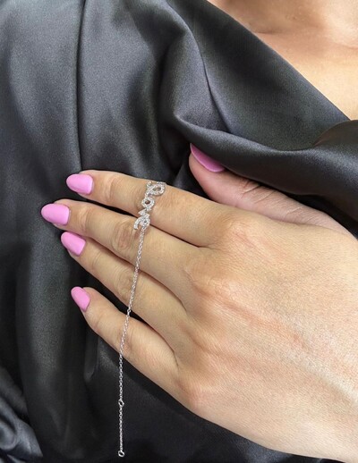 FotoPulseira Love zircônia micro cravação com alongador Prata 925 Ródio
