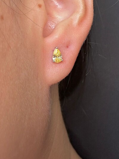 FotoBrinco gota yellow P Prata 925 Ródio