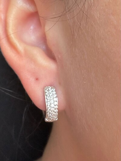 FotoBrinco Argola Zircônia Pavê Prata 925 Ródio