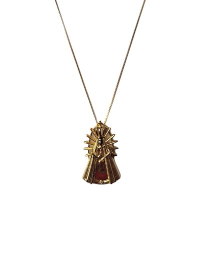 Foto Colar Nossa Senhora lisa Prata 925 Ouro 18 k