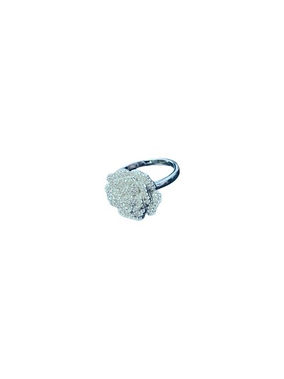 Foto Anel Flor Zircônia Branca Prata 925 Ródio