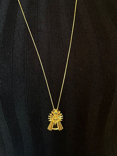 FotoColar Nossa Senhora lisa Prata 925 Ouro 18 k