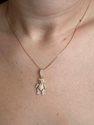 FotoColar urso articulado Prata 925 Ouro18k