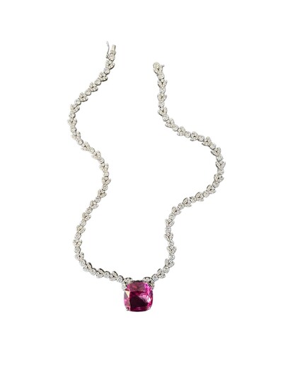 Foto Colar Topázio Rosa Zircônia Prata 925 Ródio