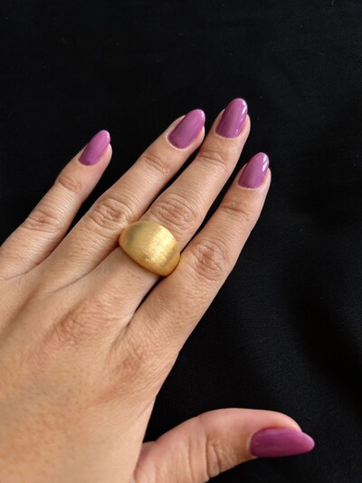 FotoAnel Baulado escovado fosco Prata 925 Ouro 18 k