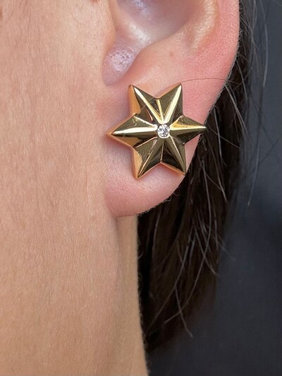 FotoBrinco estrela M Prata 925 Ouro 18k