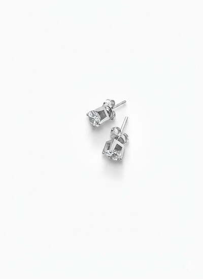 Foto Brinco Solitário cartier zircônia 5 mm Prata 925 Ródio