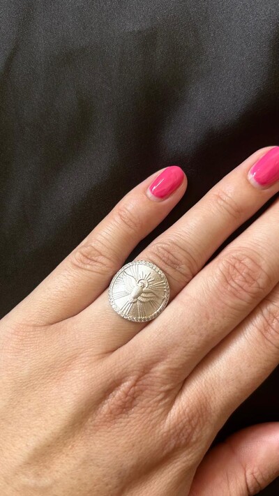 FotoAnel Redondo Espírito Santo fosco zircônia Prata 925 Ródio