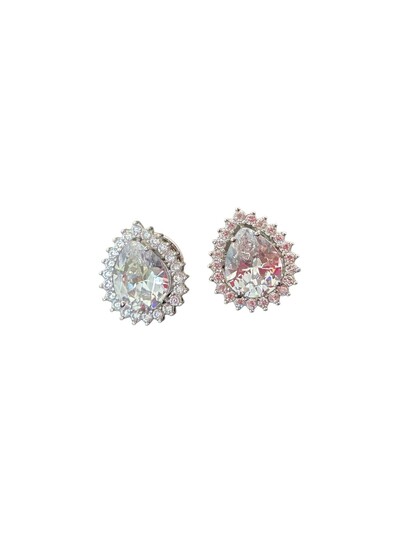 Foto Brinco Gota Zircônia G Prata 925 Ródio
