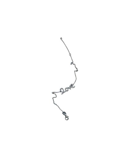 Foto Pulseira Love zircônia micro cravação com alongador Prata 925 Ródio