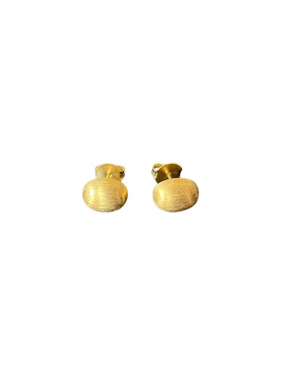 Foto Brinco Oval G escovado Prata 925 Ouro 18 k