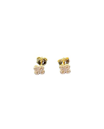 Foto Brinco Trevo PP Prata 925 Ouro 18 k