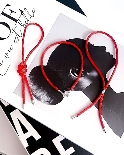 Foto Pulseira Cetim Vermelha Em Prata 925 Lisa