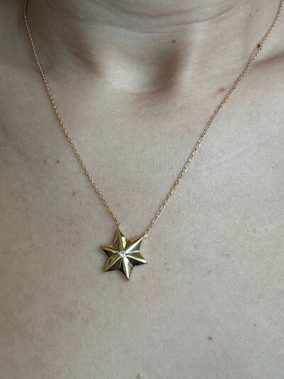 FotoColar 1 Estrela Prata 925 Ouro 18k