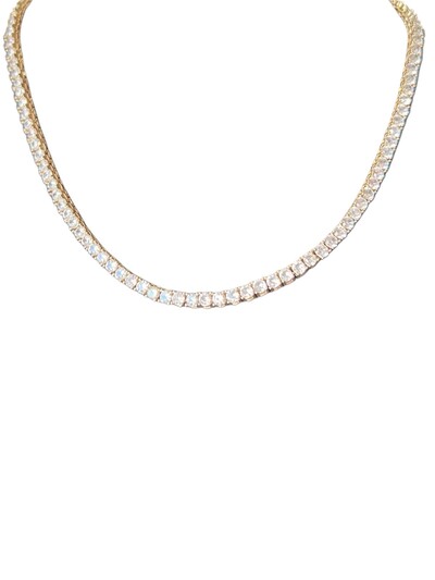 Foto Colar Riviera 4 garras 3mm 40 cm Prata 925 ouro 18 k