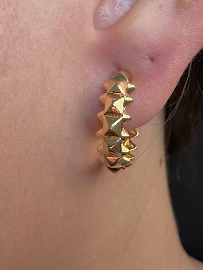 FotoBrinco argola ponta Prata 925 Ouro18k