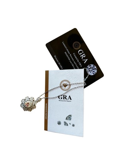 Foto Colar Flor Moissanite 3 ct com alongador Prata 925 Rósio