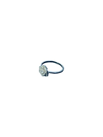 Foto Anel Flor pequena zircônia Prata 925 Ródio