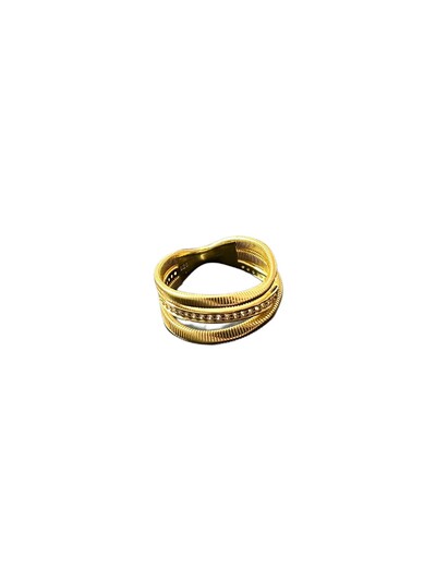 Foto Anel Linha Italiana com zircônia Prata 925 Ouro 18 k