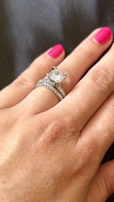 FotoAnel Solitário 2 em 1 zircônia 7 mm Prata 925 Ródio