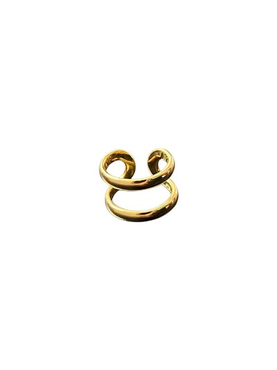 Foto Anel aberto duplo aro Prata 925 Ouro18k