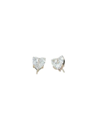 Foto Brinco Coração Zircônia Illusion G Prata 925 Ródio