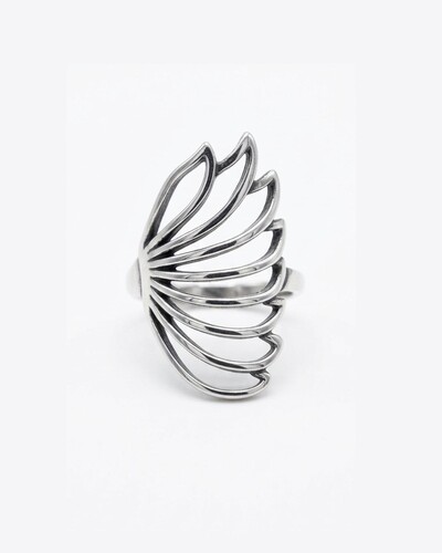 Foto Anel Meia asa Borboleta Prata 925 Bali