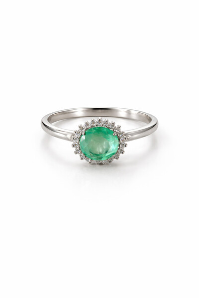 Foto Anel Turmalina Fusion Redondo e zircônia Prata 925 Ródio