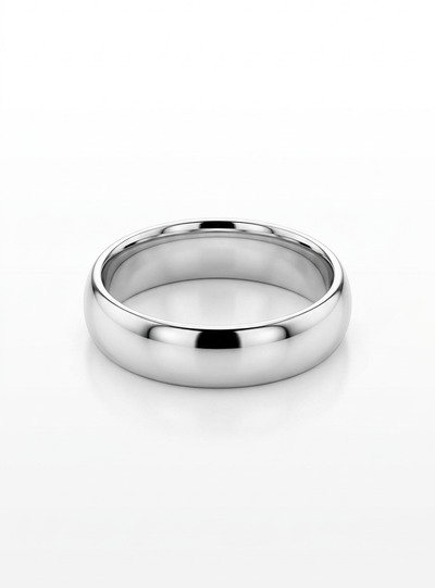 Foto Anel aliança lisa baulada anatômica Prata 925 Lisa