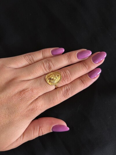 FotoAnel Nossa Senhora Milagrosa Prata 925 Ouro 18