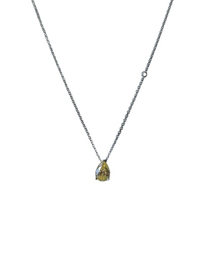 Foto Colar gota yellow Prata 925 Ródio