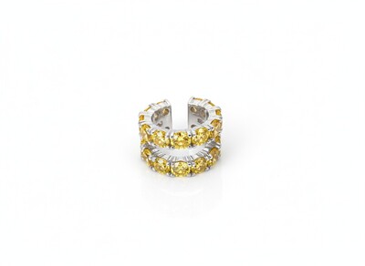 Foto Piercing 2 aros yellow fancy Prata 925 Ródio