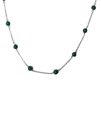 Foto Colar bolinha esmeralda Prata 925 Ródio