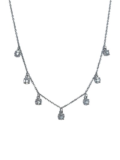 Foto Colar Illusion zircônias penduradas Prata 925 Ródio