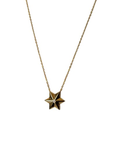 Foto Colar 1 Estrela Prata 925 Ouro 18k