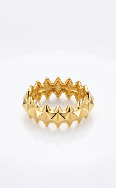 Foto Anel Ponta Prata 925 Ouro18k