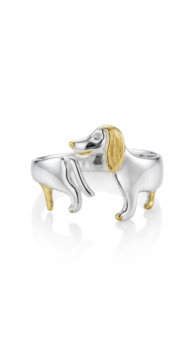 Foto Anel Dog Ajustável Prata 925 Ródio Ouro 18 K