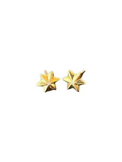 Foto Brinco estrela P Prata 925 Ouro 18k