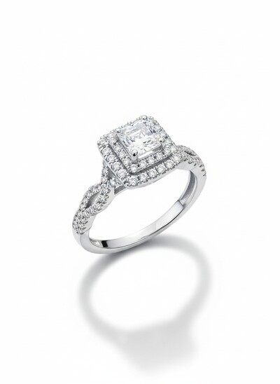 Foto Anel Solitário Quadrado zircônia