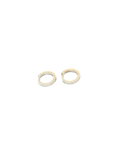 Foto Brinco Argola Zircônia Prata 925 Ródio