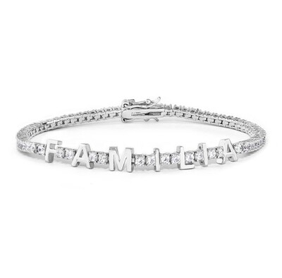 Foto Pulseira Riviera Família17 cm Prata 925 Ródio