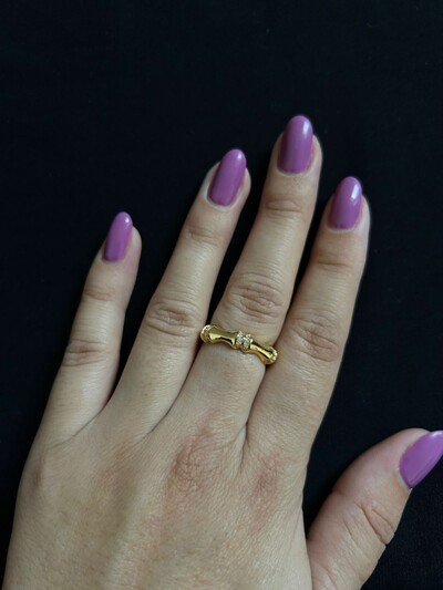 FotoAnel aliança inteira osso zircônia Prata 925 Ouro 18 k