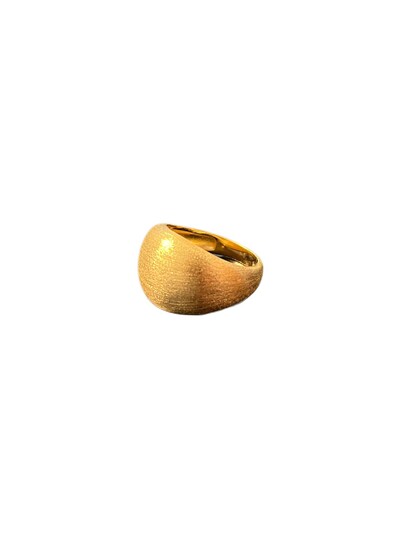 Foto Anel Baulado escovado fosco Prata 925 Ouro 18 k